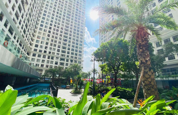 Sunshine Garden nổi bật với vườn nội khu xanh mát.