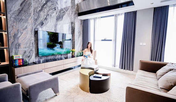 Những gam màu nội thất tinh tế được HH Lương Thùy Linh lựa chọn cho căn penthouse của mình tại Sunshine City.