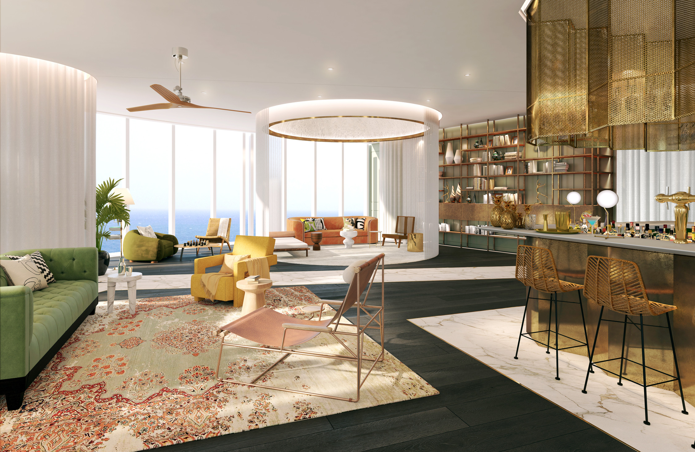 Không gian tinh tế tại Sapphire Residences, Dự án bất động sản hàng hiệu của YOO, thiết kế bởi YOO Inspired by Starck tại Sri Lanka.
