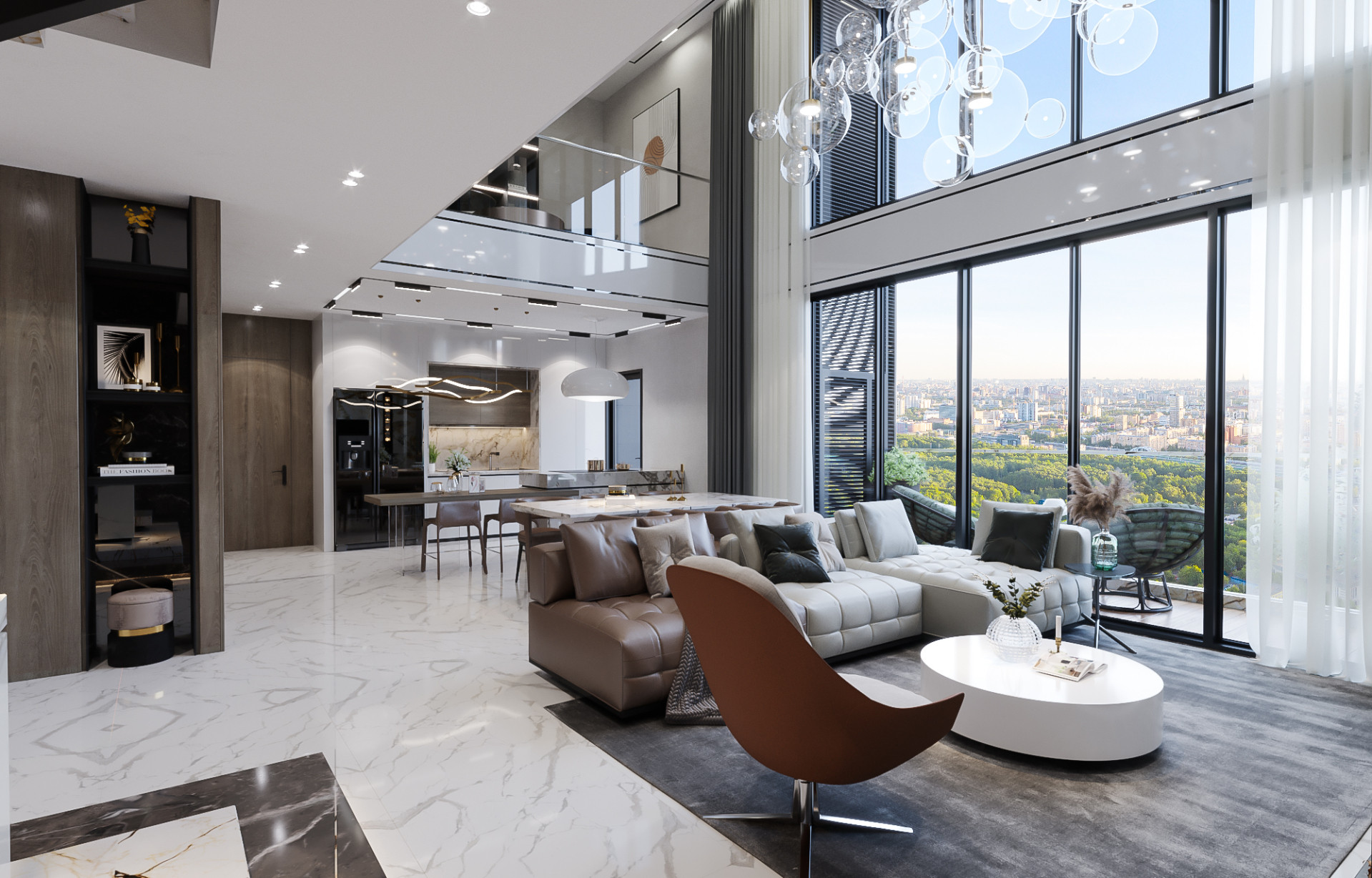 Nội thất nhập khẩu từ các thương hiệu nổi tiếng bên trong căn hộ Sky Villa.