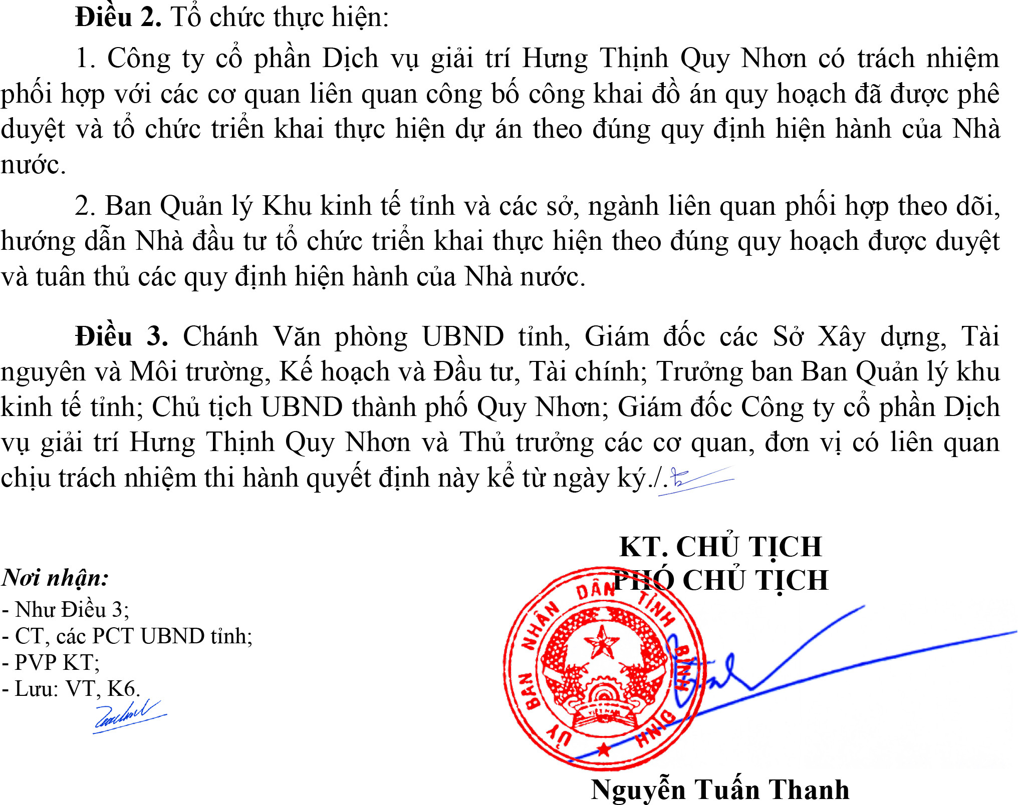 Ông Nguyễn Tuấn Thanh, Phó Chủ tịch UBND tỉnh Bình Định vừa ký quyết định 729/QĐ-UBND về việc phê duyệt đồ án Điều chỉnh quy hoạch chi tiết xây dựng tỷ lệ 1/500 Khu du lịch Hải Giang Merry Land.