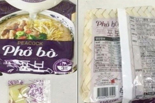 Phở ăn liền Peacook chỉ sản xuất để xuất khẩu qua Hàn Quốc.