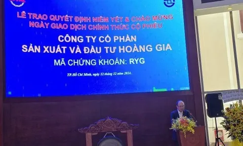 Sản xuất và Đầu tư Hoàng Gia chính thức niêm yết 45 triệu cổ phiếu RYG tại HOSE